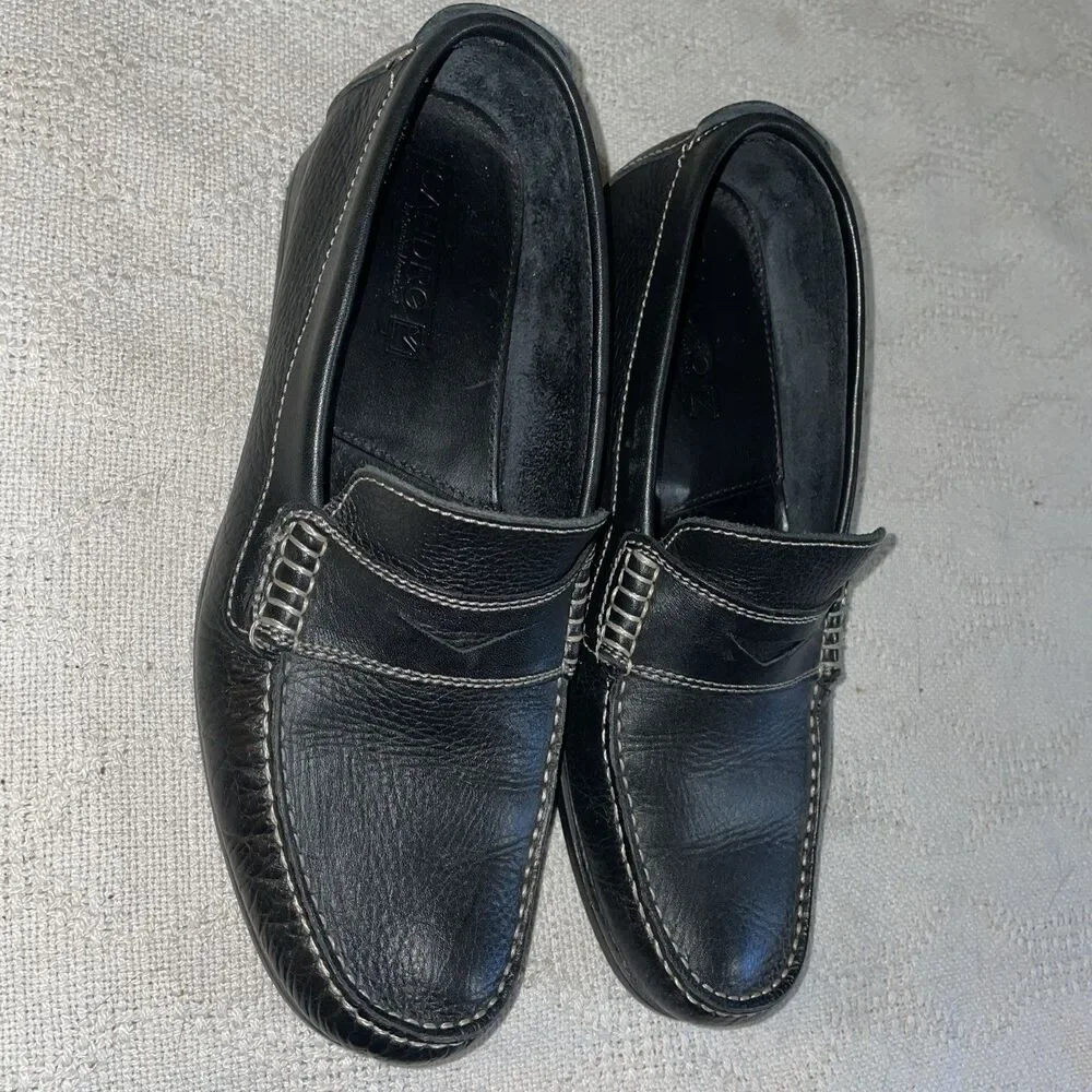 Sandro Moscoloni Men’s Casual Loafers Size 8.5 M Black Leather Going out Party
